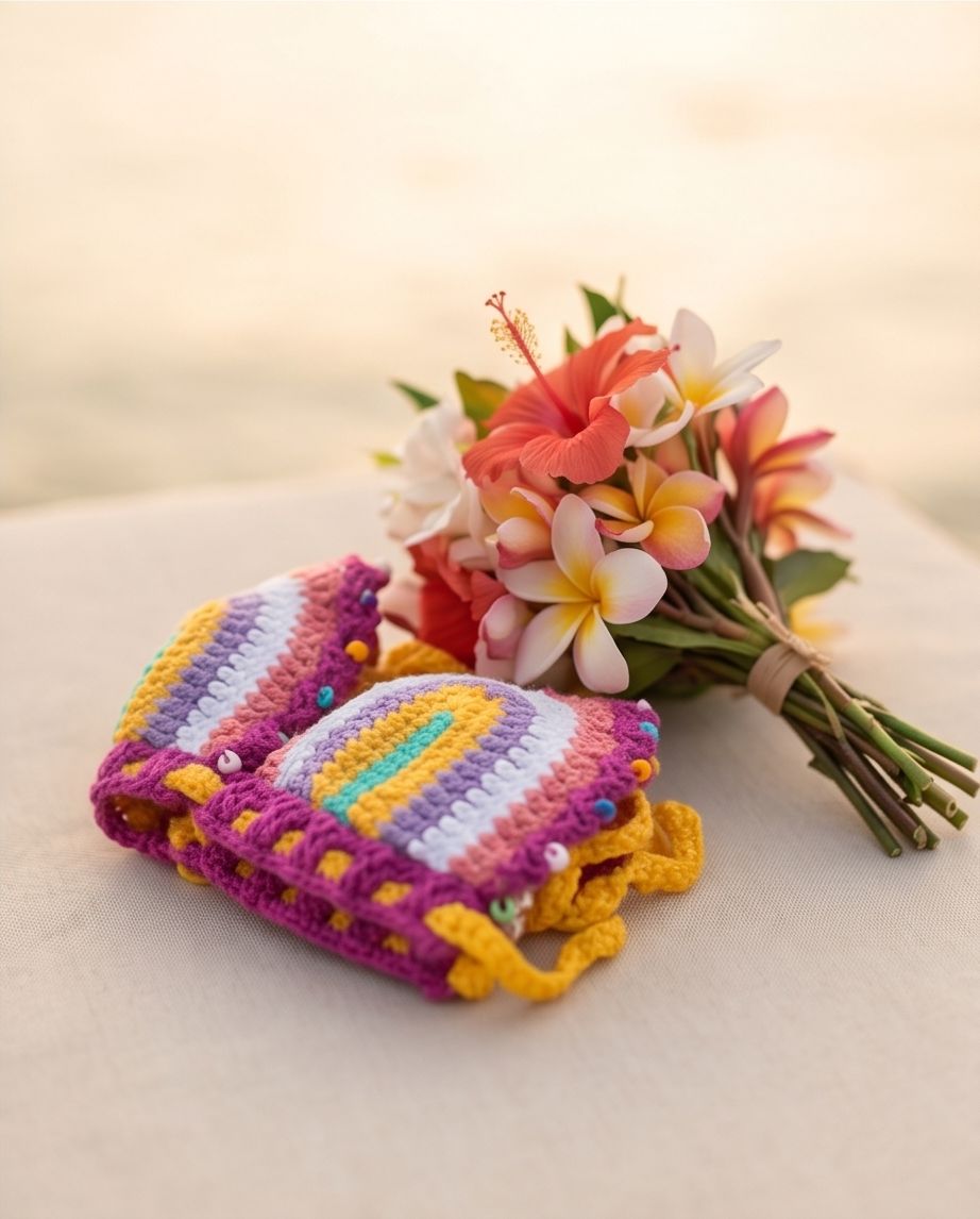 VTBags Sunset Carnival Handmade Crochet Bikini Top