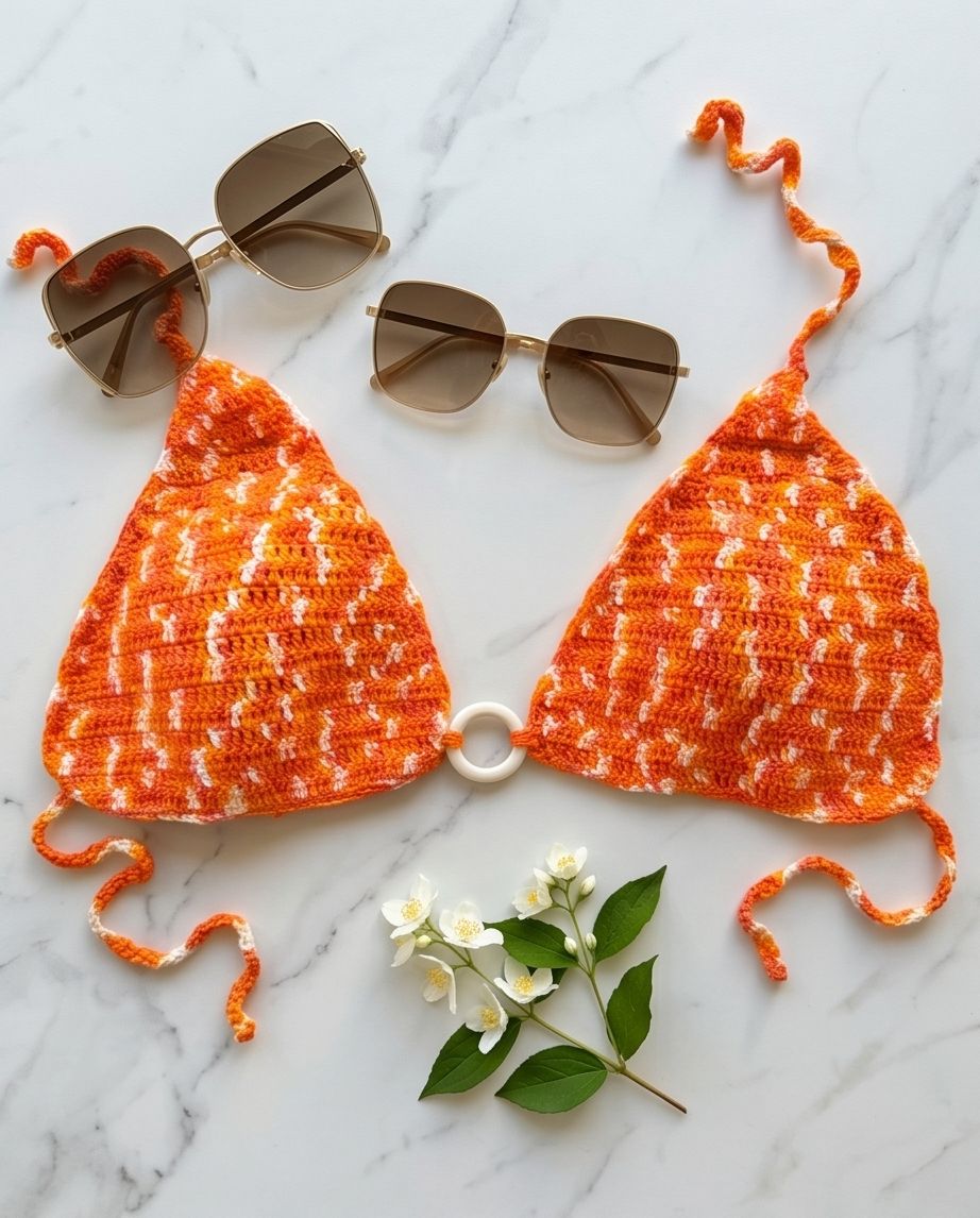 VTBags Sunset Mirage Handmade Crochet Bikini Top