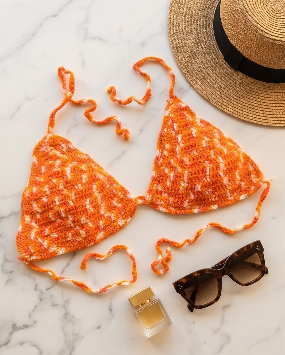 VTBags Sunset Waves Handmade Crochet Bikini Top