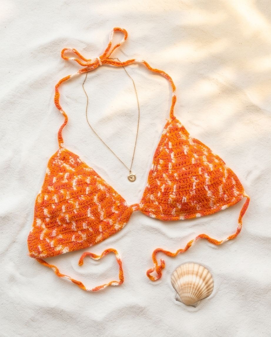VTBags Sunset Waves Handmade Crochet Bikini Top