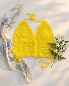 VTBags Sunshine Yellow Handmade Crochet Top