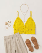 VTBags Sunshine Yellow Handmade Crochet Top