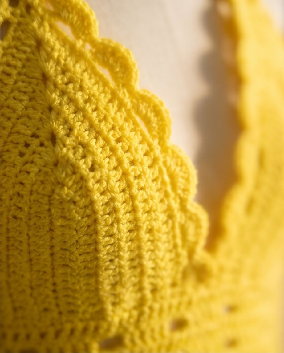 VTBags Sunshine Yellow Handmade Crochet Top
