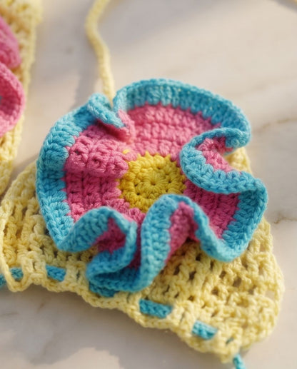 VTBags Tropical Bloom Handmade Crochet Bikini Set