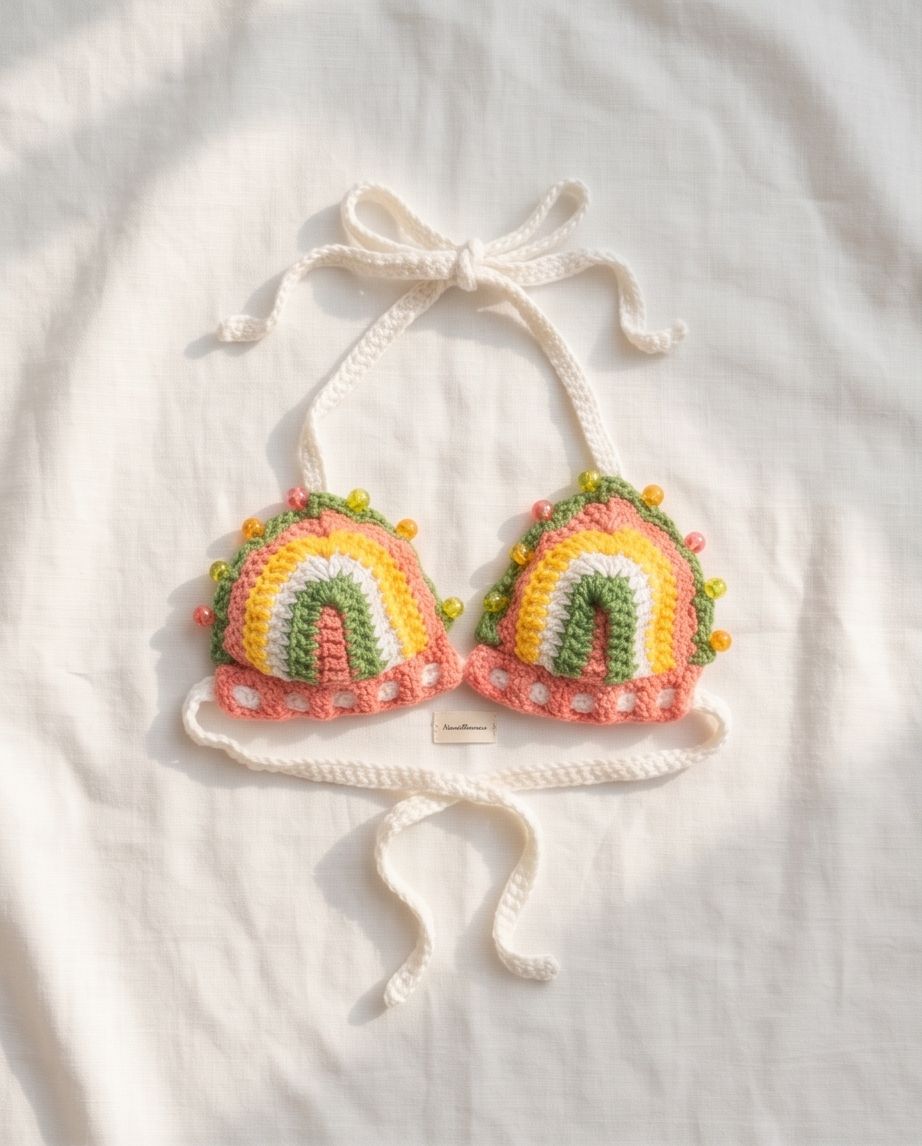 VTBags Tropical Candy Handmade Crochet Bikini Top
