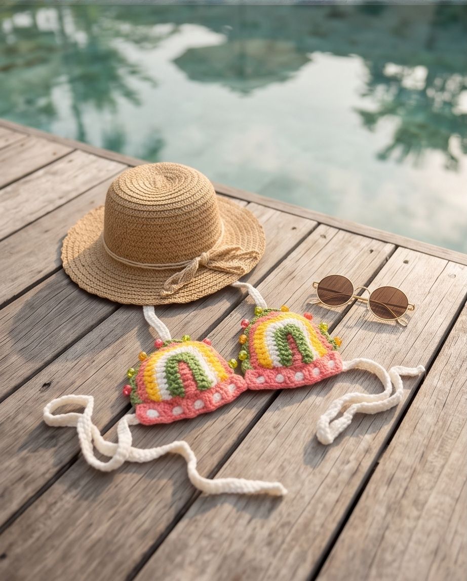 VTBags Tropical Candy Handmade Crochet Bikini Top