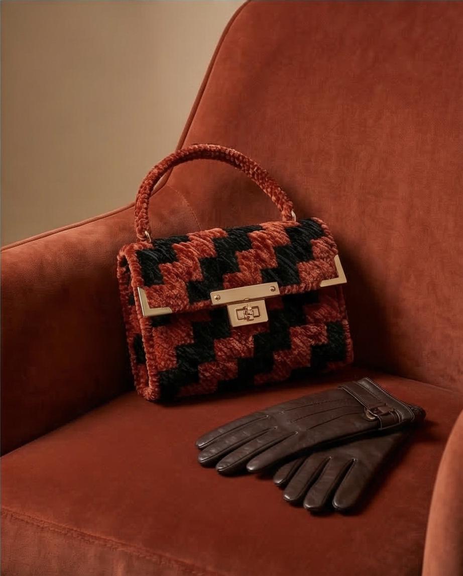 VT Bags Velvet Chevron Mini