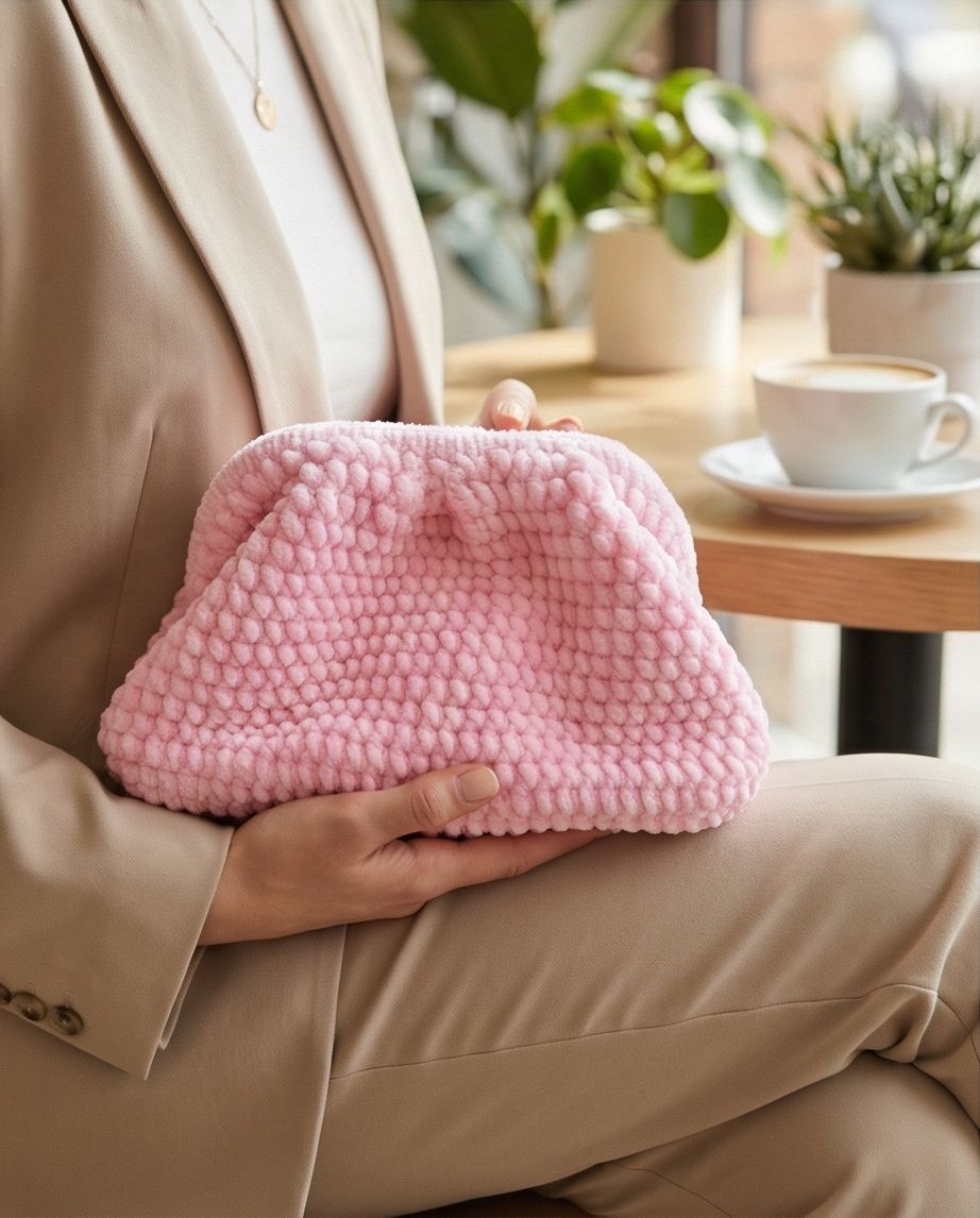 Mini Bag Soft Pink – Borsa Handmade Effetto Velvet