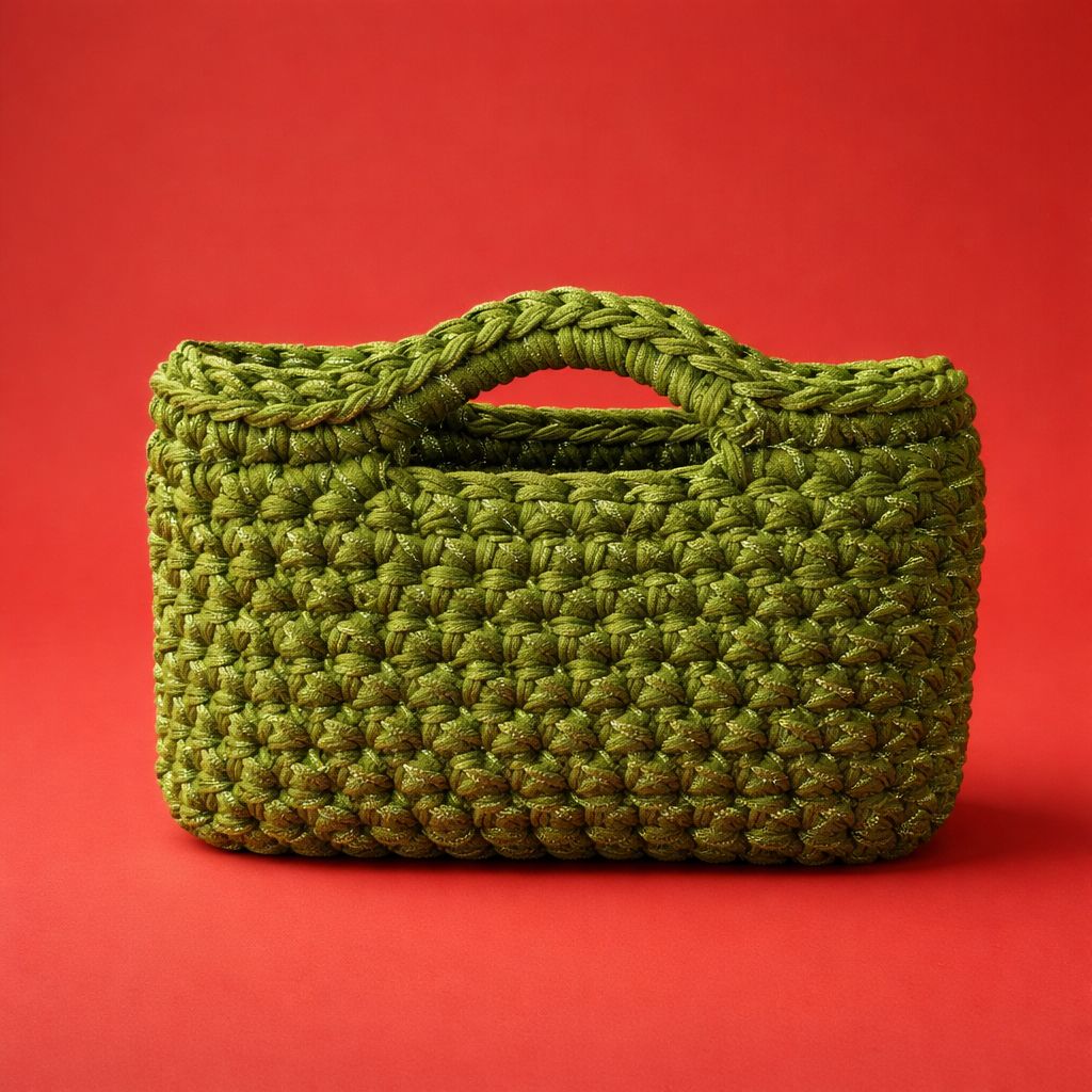 Clutch Handmade Verde Brillante – Pochette Artigianale