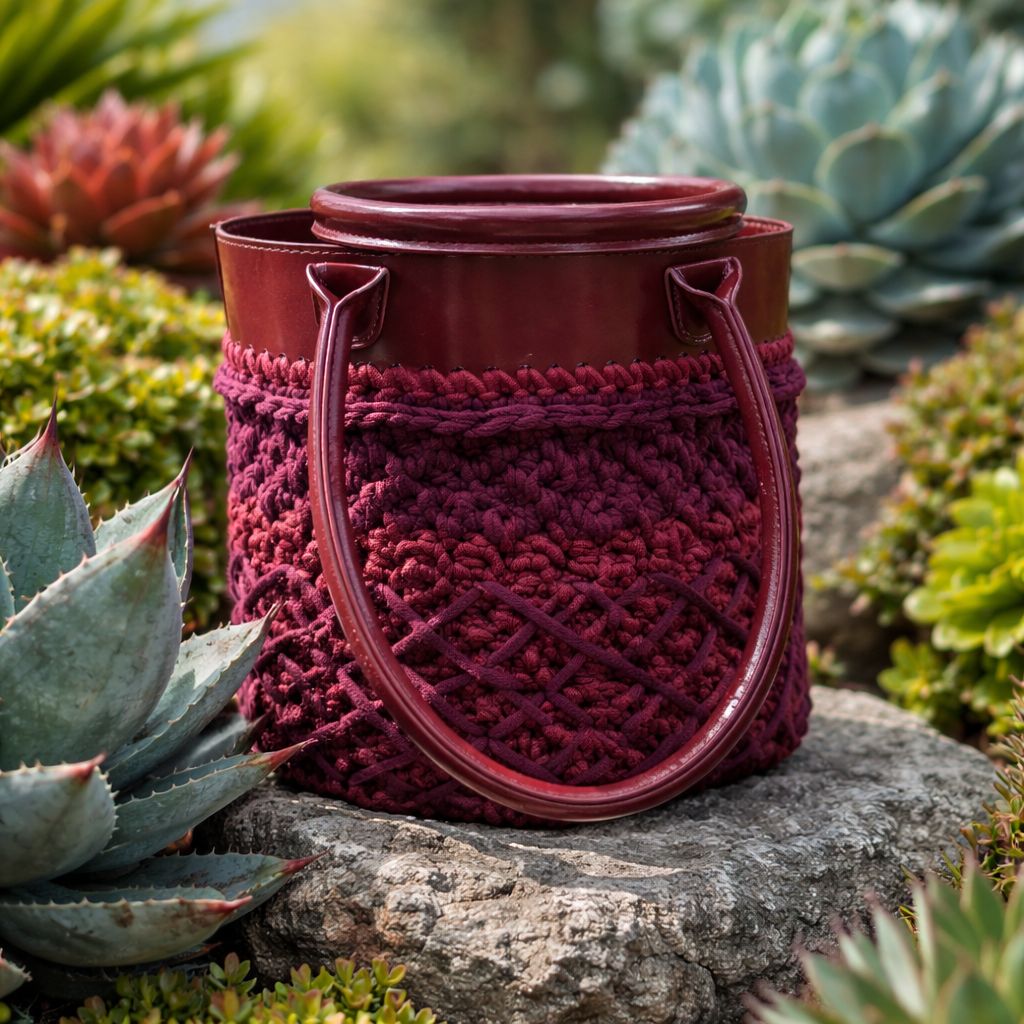 Borsa Handmade Bordeaux con Manici Rigidi – Eleganza Artigianale