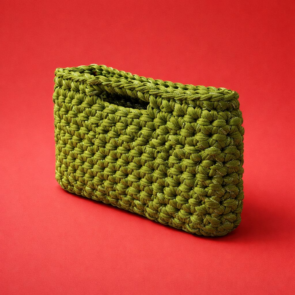 Clutch Handmade Verde Brillante – Pochette Artigianale