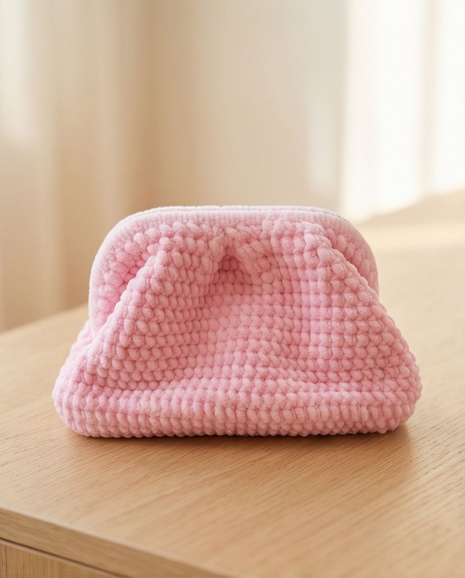 Mini Bag Soft Pink – Borsa Handmade Effetto Velvet