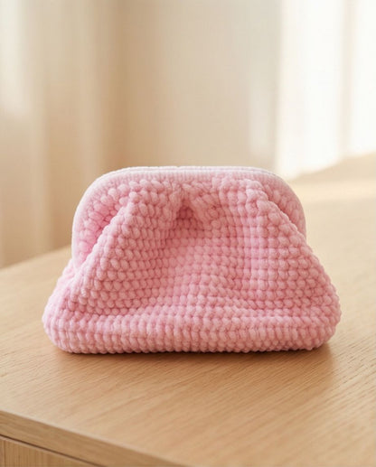 Mini Bag Rosa Chiaro – Borsa Fatta a Mano Effetto Velluto