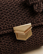 Mini Bag Handmade Chocolate con Catena Oro