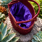 Borsa Handmade Bordeaux con Manici Rigidi – Eleganza Artigianale