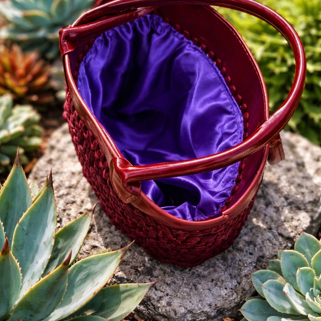 Borsa Handmade Bordeaux con Manici Rigidi – Eleganza Artigianale