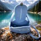 Borsa Handmade Tonda Azzurro Polvere con Tracolla