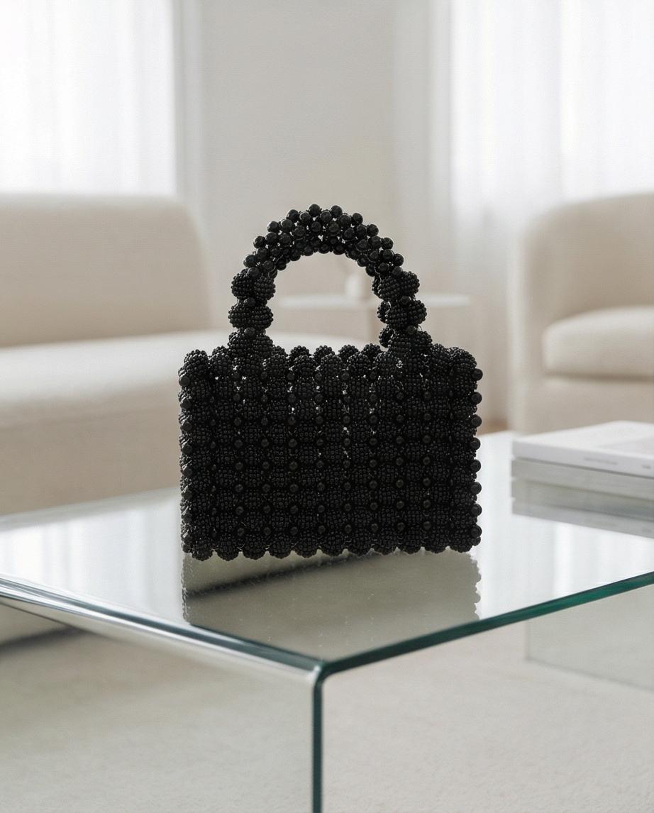 Mini Bag Gioiello Nera – Borsa Elegante Artigianale